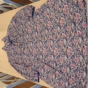 LIKE NEW VTG Tribute Floral Print Long Sleeved Tie Neck Dress